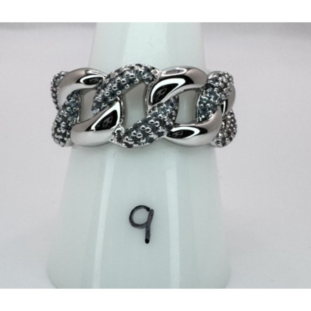Size 9 Bomb Party Ring - RG19050 Wandering Roses- Aquamarine Cubic Zirconia